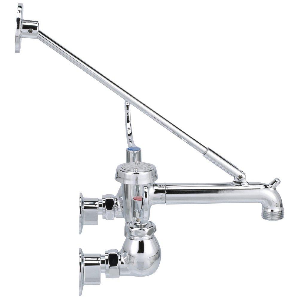 Zurn Polished Chrome Two Wristblade Handle Wall Mount Food Service Faucet 