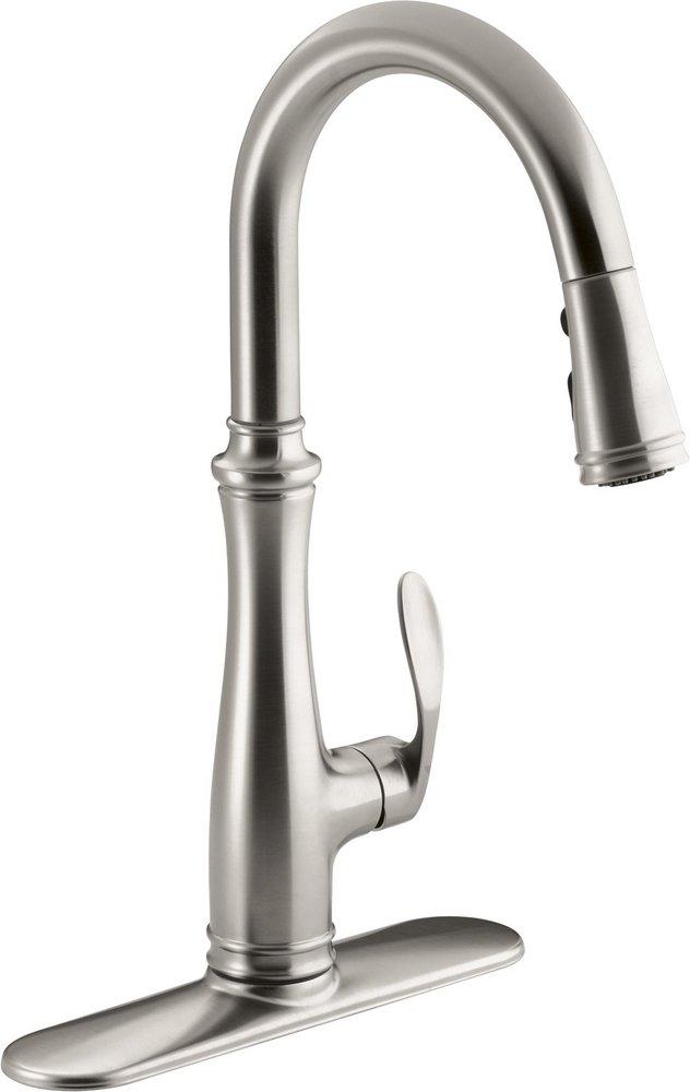 KOHLER Vibrant Stainless Single Handle Pull Down Kitchen Faucet 