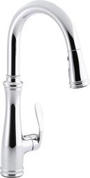 KOHLER Vibrant Stainless Single Handle Pull Down Kitchen Faucet with Three-Function Spray, Magnetic Docking and Sweep Spray Technology 