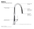 KOHLER Vibrant Stainless Single Handle Pull Down Kitchen Faucet with Three-Function Spray, Magnetic Docking and Sweep Spray Technology 
