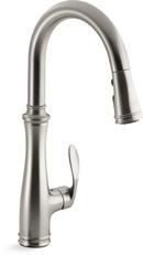 Single Handle Pull Down Kitchen Faucet with Three-Function Spray, Magnetic Docking and Sweep Spray Technology in Vibrant® Stainless