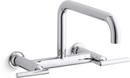 KOHLER Polished Chrome Two Handle Bridge Kitchen Faucet 