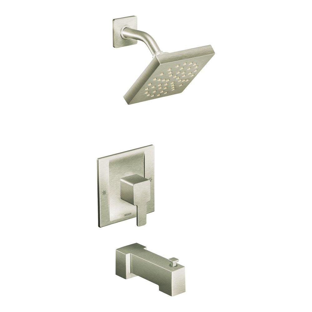 Moen Brushed Nickel Single Handle Single Function Bathtub & Shower Faucet (Trim Only) 