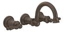 Double Lever Handle Wall Mount Bathroom Sink Faucet in Oil Rubbed Bronze