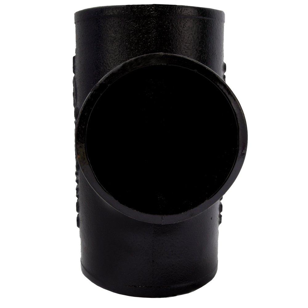Black No Hub Cast Iron Sanitary Tee 