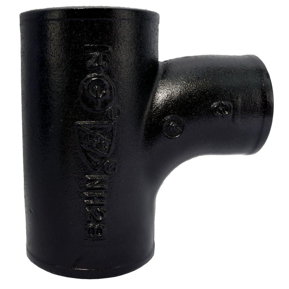 Black No Hub Cast Iron Sanitary Tee 