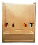 60 in. x 32-1/2 in. Tub & Shower Unit in Biscuit with Right Drain