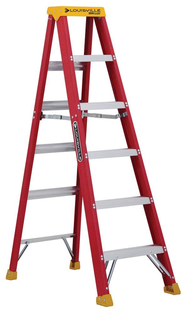 Louisville Ladder Red 21-13/16 in. Fiberglass Step Ladder 