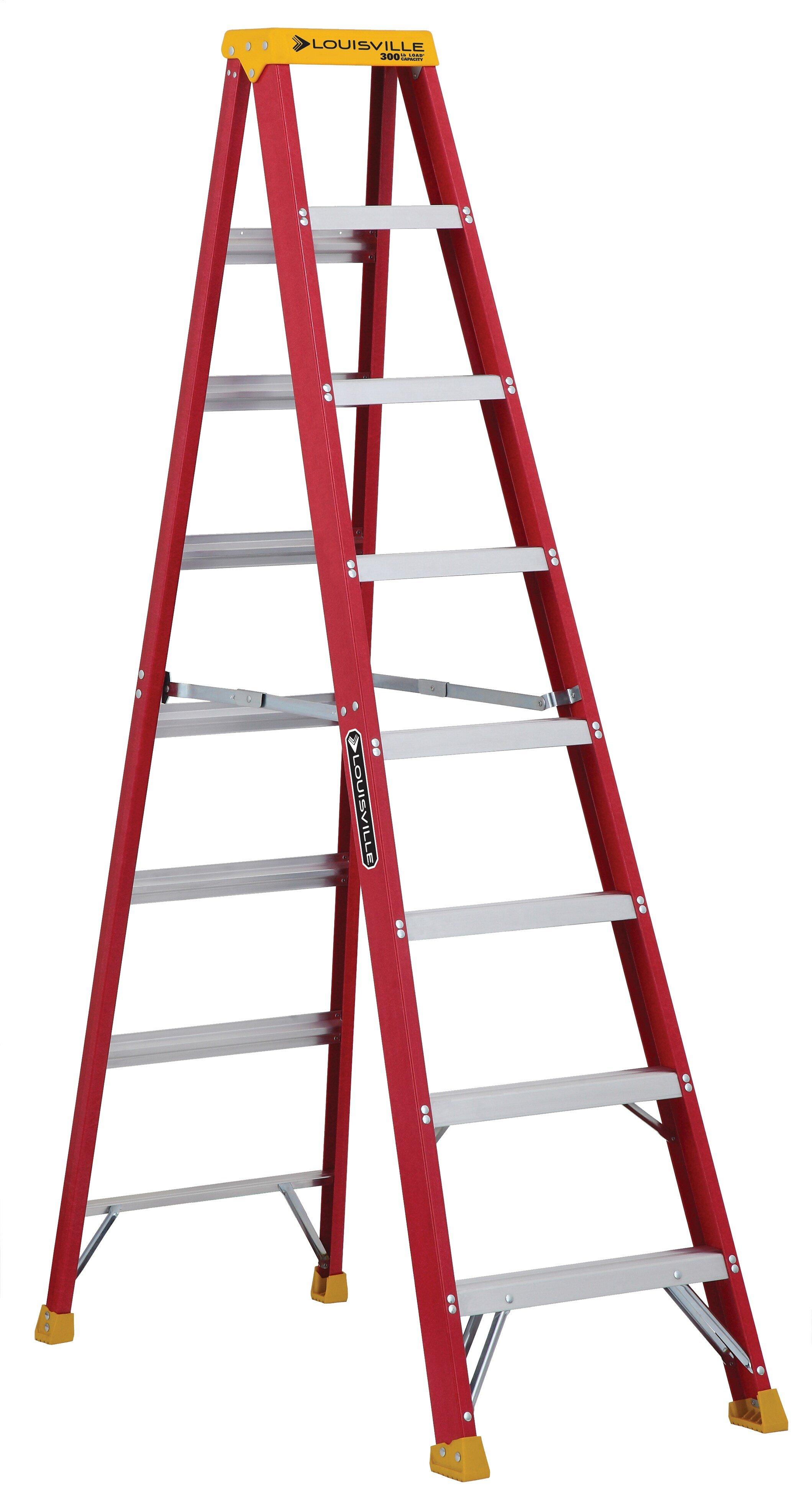 Louisville Ladder Red 24-13/16 in. Fiberglass Step Ladder 