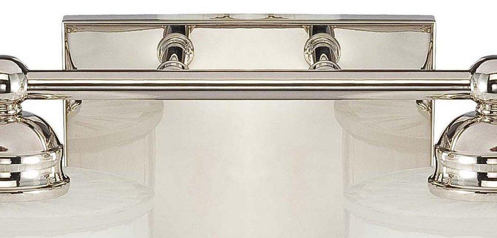Minka Lavery Polished Nickel 7 in. 100W Bath Light in Polished Nickel with Etched Glass Shade 
