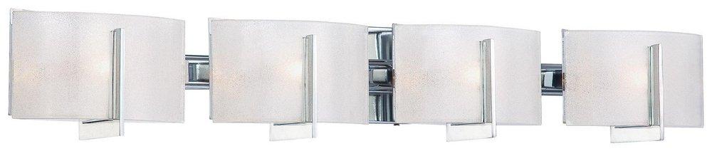 Minka Lavery Polished Chrome 5-1/2 in. 75W Bath Light in Polished Chrome with White Iris Glass Shade 