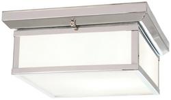 13 in. 2-Light Flush Mount Ceiling Fixture in Brushed Nickel