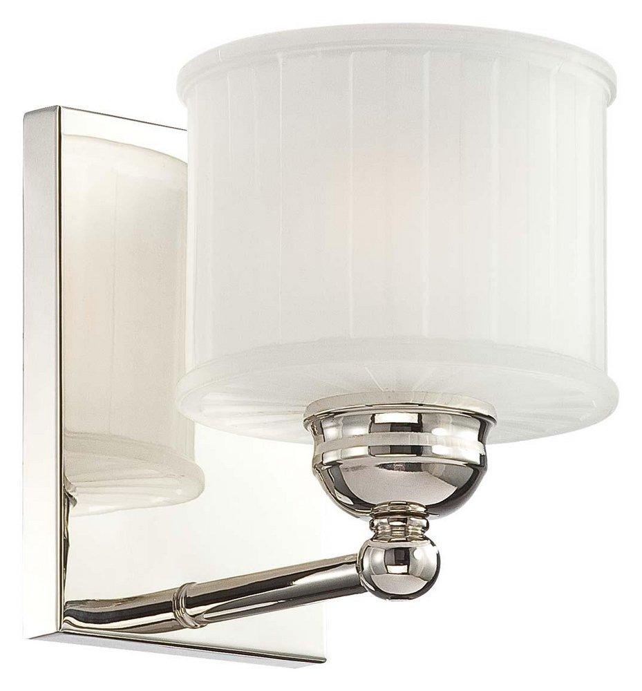 Minka Lavery Polished Nickel 7-1/2 in. 100W Bath Light in Polished Nickel with Etched Glass Shade 