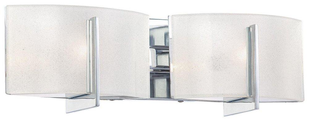 Minka Lavery Polished Chrome 5-1/2 in. 75W Bath Light in Polished Chrome with White Iris Glass Shade 