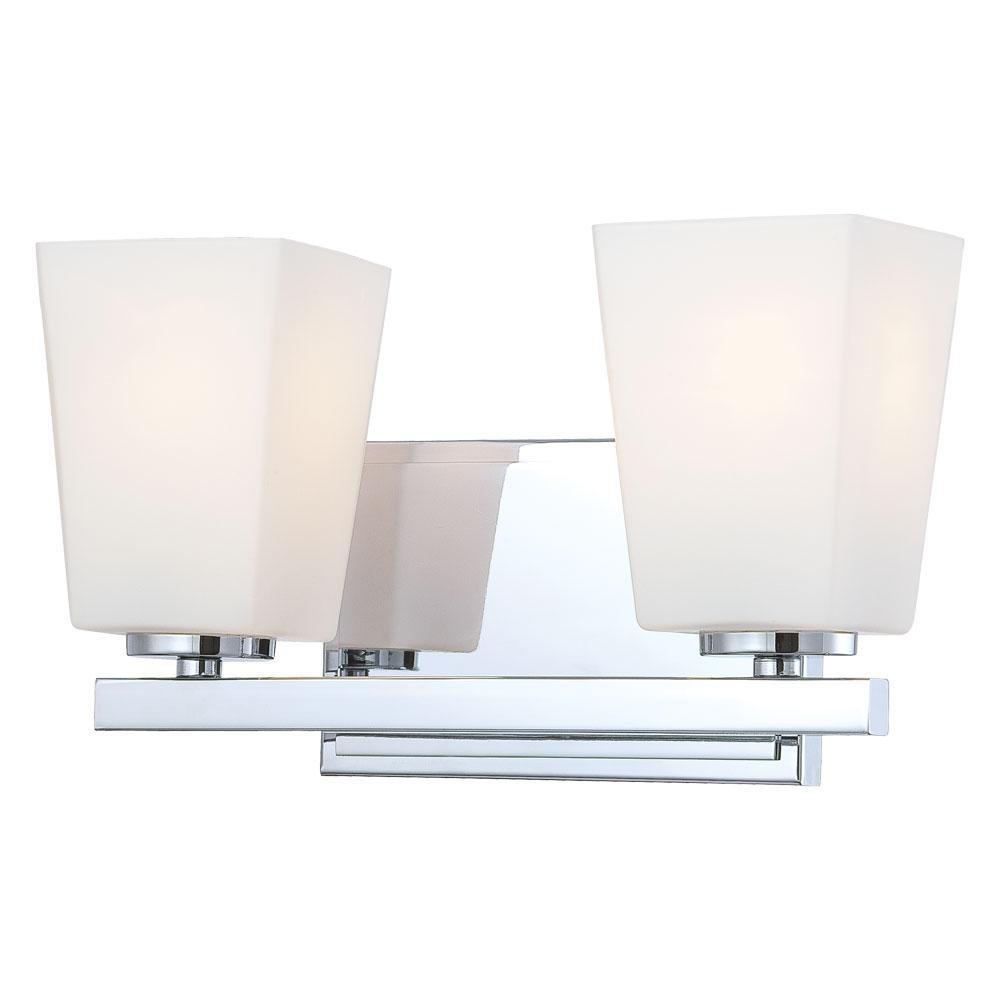 Minka Lavery Polished Chrome 7 in. 100W Bath Light in Polished Chrome with Etched Opal Glass Shade 