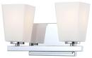 7 in. 100W 2-Light Bath Light in Polished Chrome with Etched Opal Glass Shade