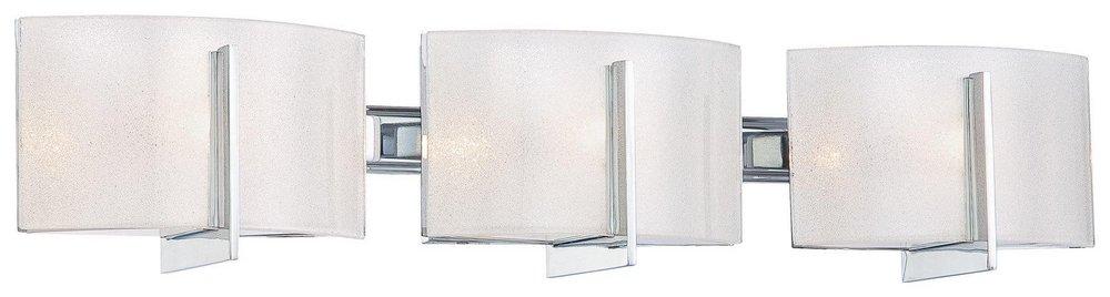 Minka Lavery Polished Chrome 5-1/2 in. 75W Bath Light in Polished Chrome with White Iris Glass Shade 