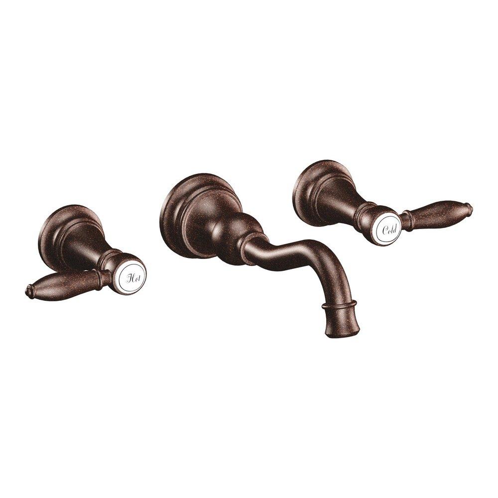 Moen Oil Rubbed Bronze Two Handle Widespread Bathroom Sink Faucet 