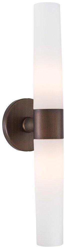 George Kovacs Painted Copper Bronze Patina 60W 2-Light Medium E-27 Base Bath Light with Cased Opal Etched Glass 