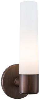 60W 1-Light Wall Sconce with Cased Etched Opal Glass in Painted Copper Bronze Patina