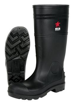 15 in. Size 12 Plastic Boots with Steel Toe in Black