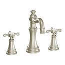 Two Handle Widespread Bathroom Sink Faucet in Brushed Nickel