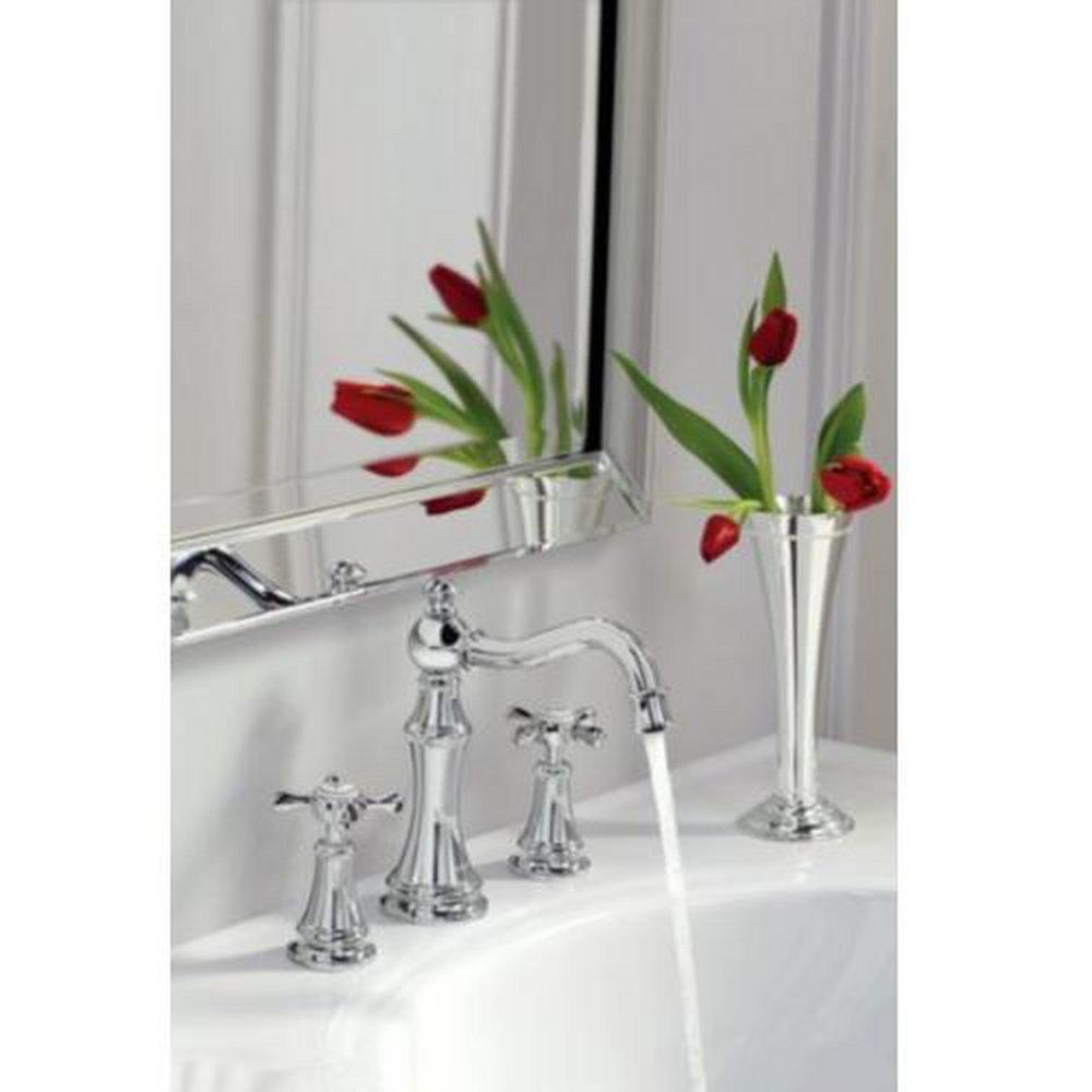 Moen Chrome Two Handle Widespread Bathroom Sink Faucet with Pop-Up Drain 