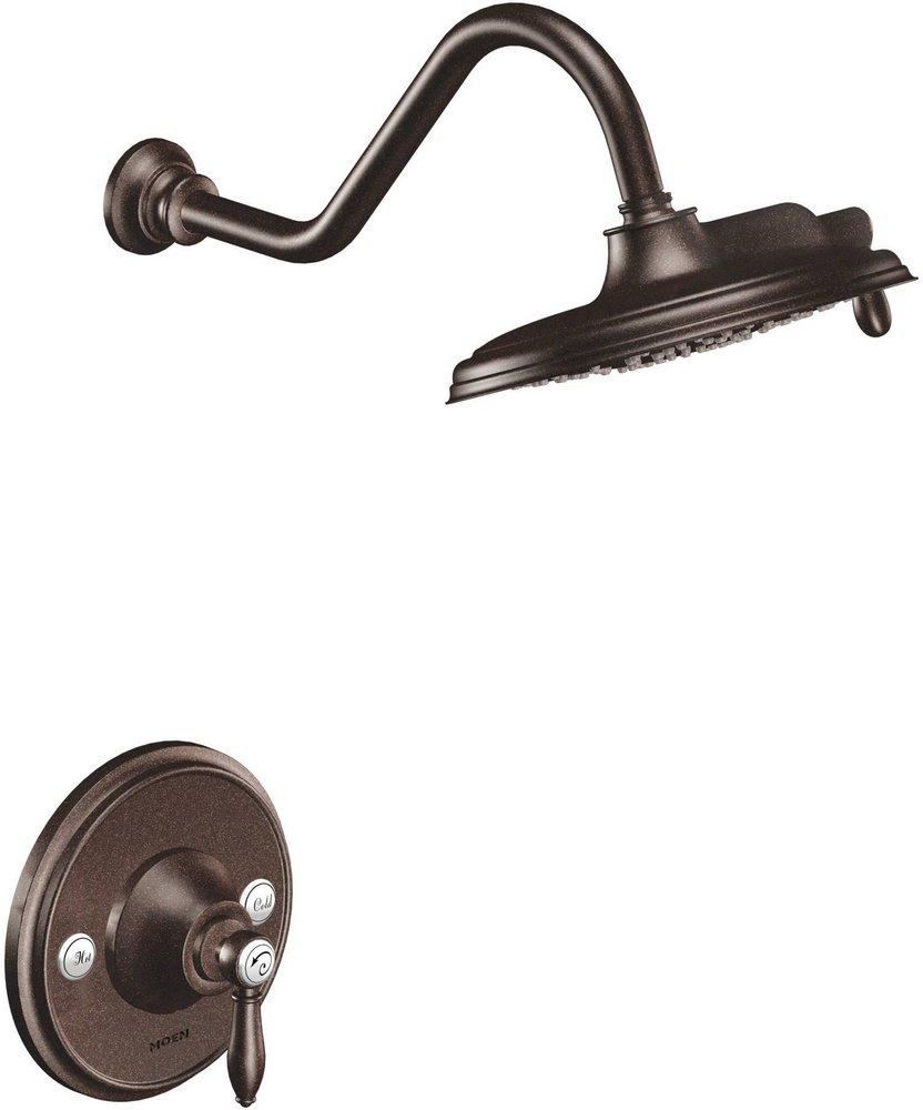 Moen Oil Rubbed Bronze Shower Trim Kit with Single Lever Handle and 1-Function Showerhead 