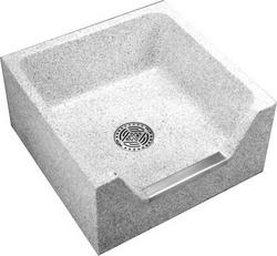 24 x 24 in. Drop Front Mop Basin in Palomino Tan