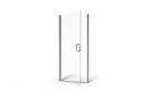 Basco Shower Enclosures Brushed Nickel Frameless Single Swing Shower Door 