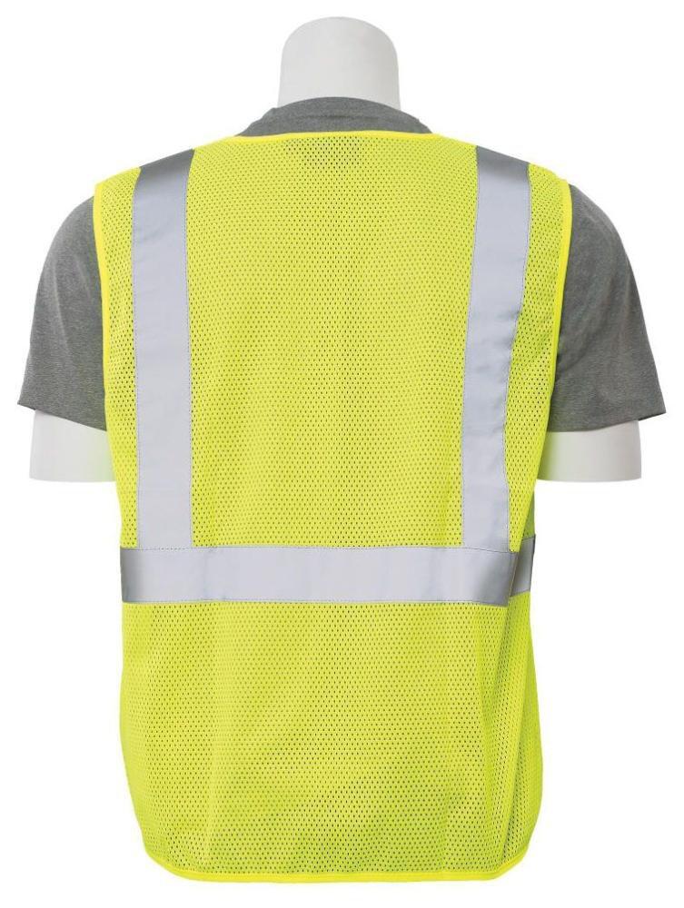 ERB Safety Hi-Viz Lime High-Visibility Resuable Mesh Vest in Lime 