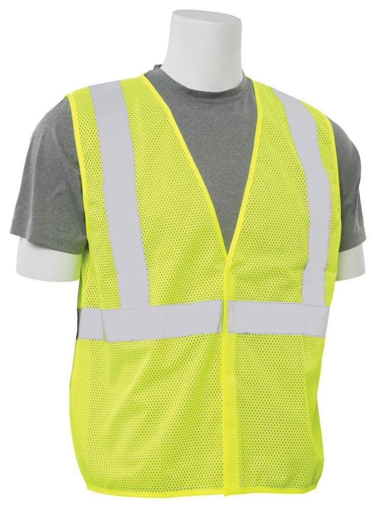 ERB Safety Hi-Viz Lime High-Visibility Resuable Mesh Vest in Lime 