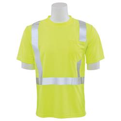 XL Short Sleeve Class 2 Safety Mesh T-Shirt in Hi-Viz Lime