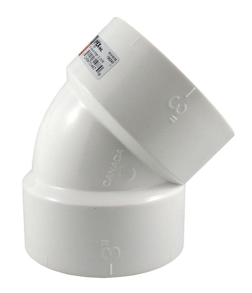 IPEX USA Hub Straight PVC Gas Vent 45 Degree Elbow 