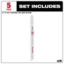 4 6TPI T-SHANK WOOD BI-METAL JIG SAW BLADE 5 PK 