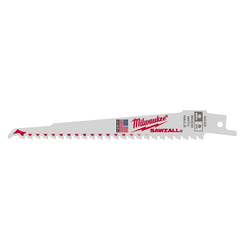 Milwaukee&reg; Silver 6 TPI Bi-Metal Reciprocating Saw Blade 