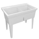 40 x 24 in. Double Bowl Floor Mount Laundry Sink in White