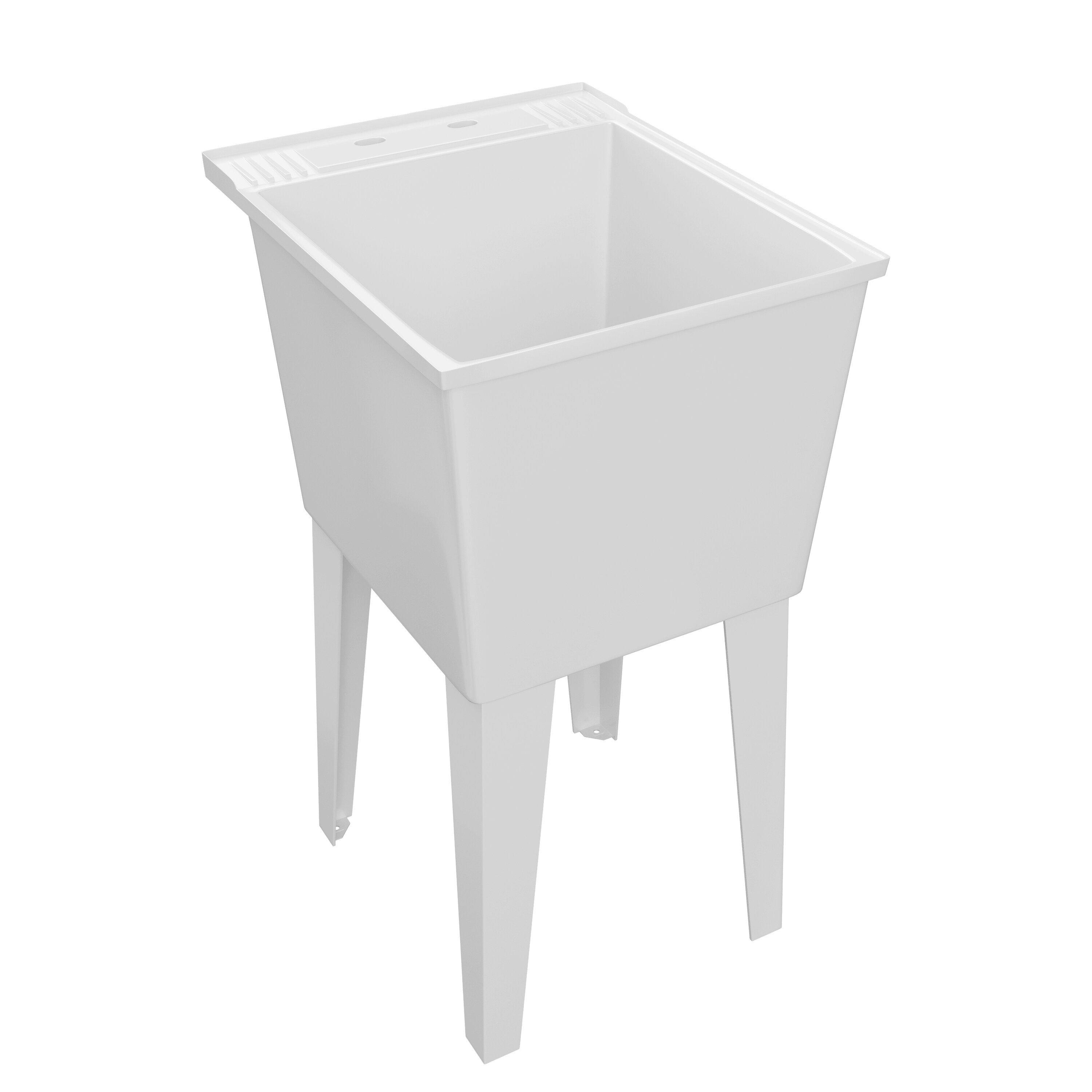 PROFLO&reg; White Enamel White 20 in. Single Compartment Laundry Sink 