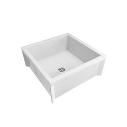 24 x 24 in. Mop Basin in White with PVC Strainer