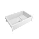 36 x 24 in. Mop Basin in White with Stainless Steel Drain