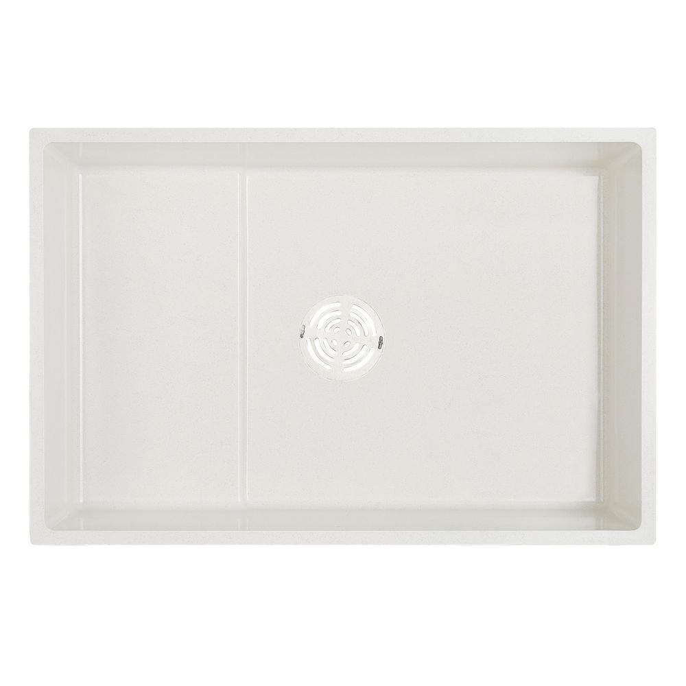 PROFLO&reg; White 36 x 24 x 10 In. Mop Basin with Stainless Steel Drain 