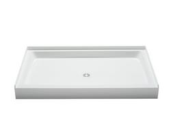 54 in. x 34 in. Shower Base with Center Drain in White