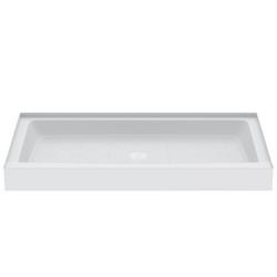 60 in. x 34 in. Shower Base with Center Drain in White