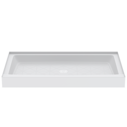 60 in. x 34 in. Shower Base with Center Drain in White