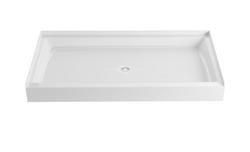 60 in. x 34 in. Shower Base with Center Drain in White