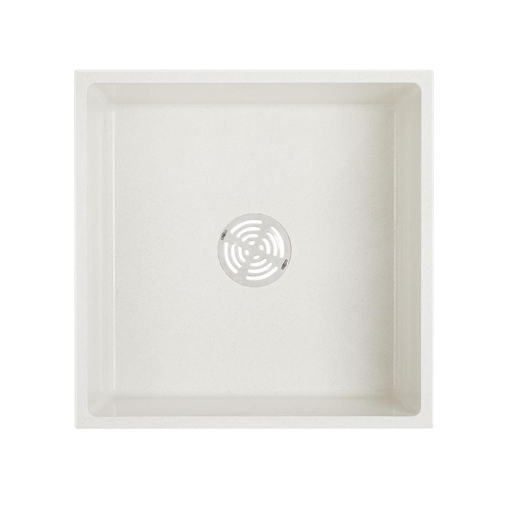 PROFLO&reg; White 24 x 24 x 10 In. Mop Basin with Stainless Steel Integral Molded Drain 