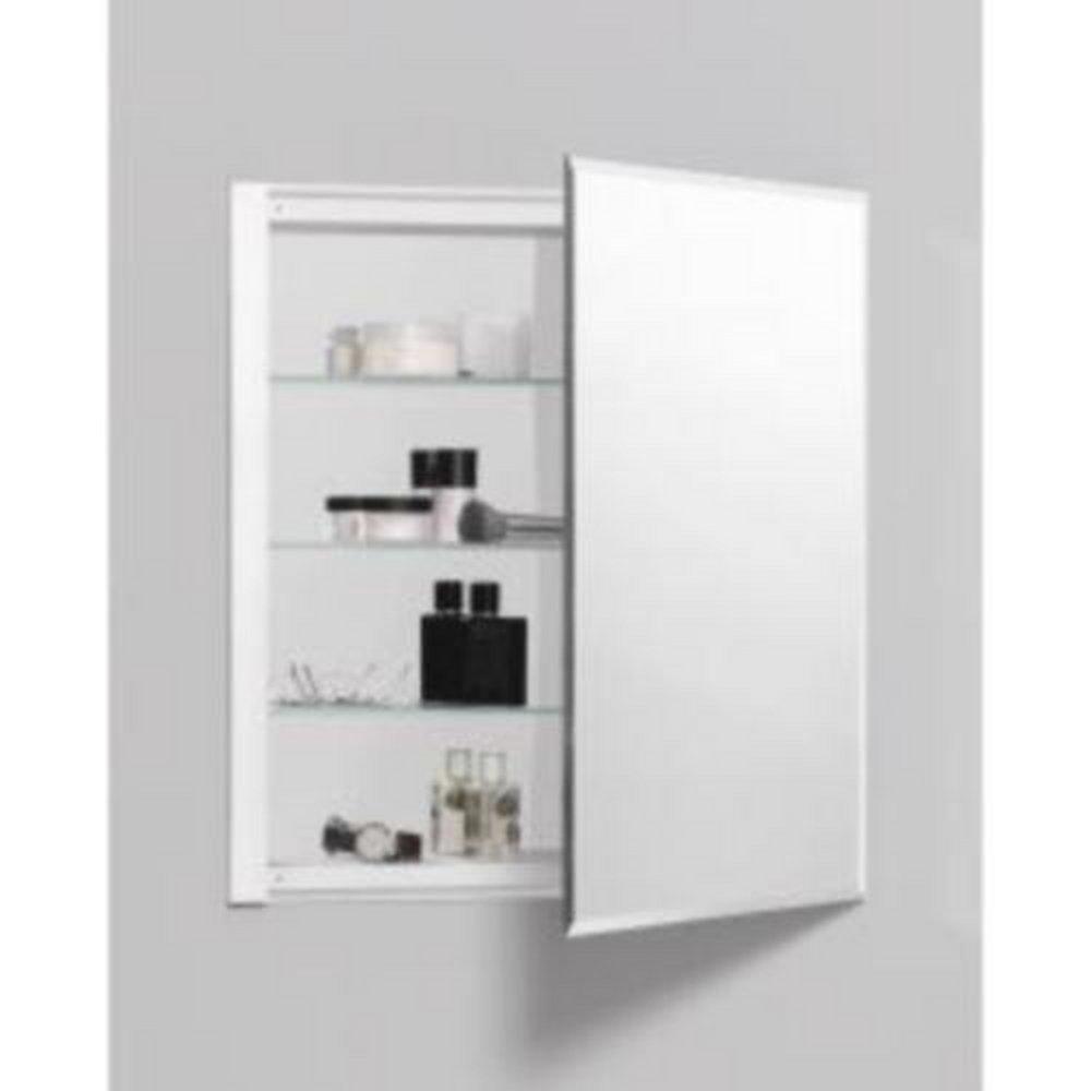 Robern Satin Anodized Aluminum 26-1/8 in. Surface Mount and Recessed Mount Medicine Cabinet 