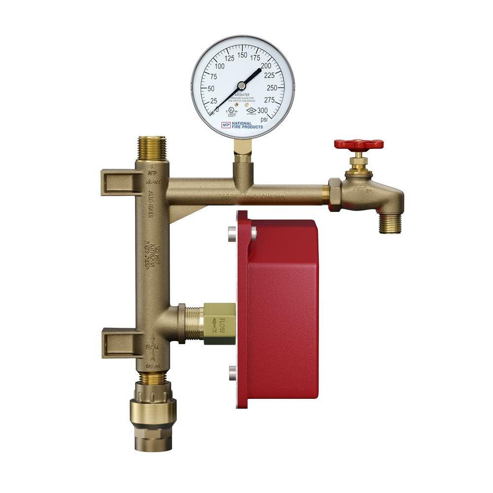 National Fire Products Cast Brass Male Threaded Inline Check Valve and Retard 