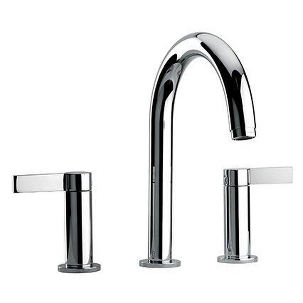 Fortis Polished Chrome 10 gpm 3-Hole Deckmount Roman Tub Faucet Trim with Double Lever Handle 