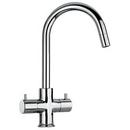 1-Hole Pull-Down Bar Faucet with Double Lever Handle in Polished Chrome